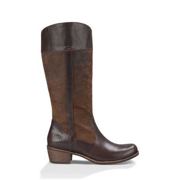 UGG Shoes - UGG Australia Brown Cassis Tall Leather Ridding Boots Size 8
